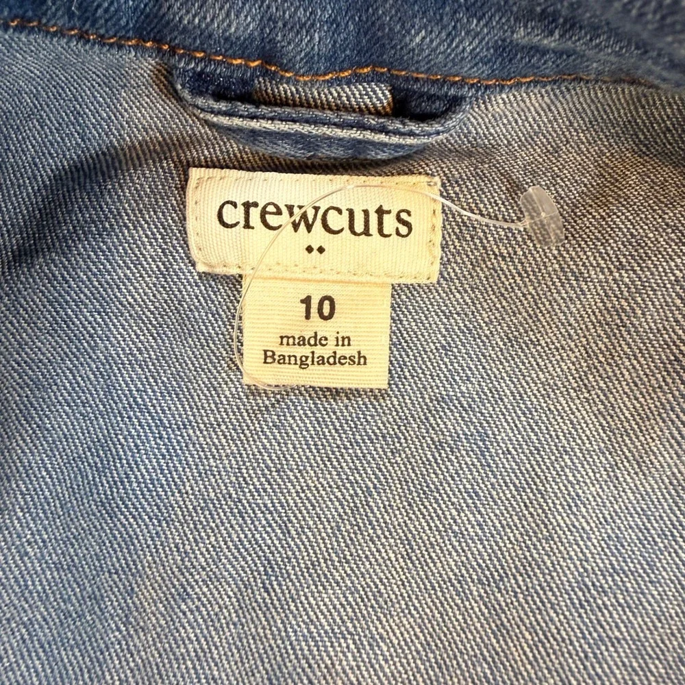 Crewcuts Denim Jacket Kids Size 10 Blue Re-Imagined Stretch Preppy Layering Fall
